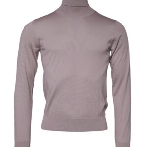 Brown Cashmere Knitted Men Pullover Sweater