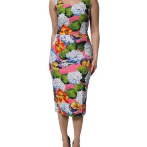 Multicolor Floral Sleeveless Sheath Dress