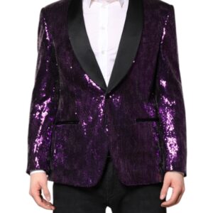 Purple SICILIA Sequin Embellish Coat Jacket