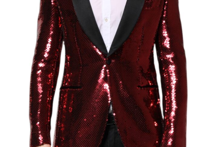 Red SICILIA Sequin Embellish Blazer Jacket