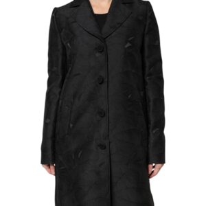 Black Single Breasted Trench Coat Jacket