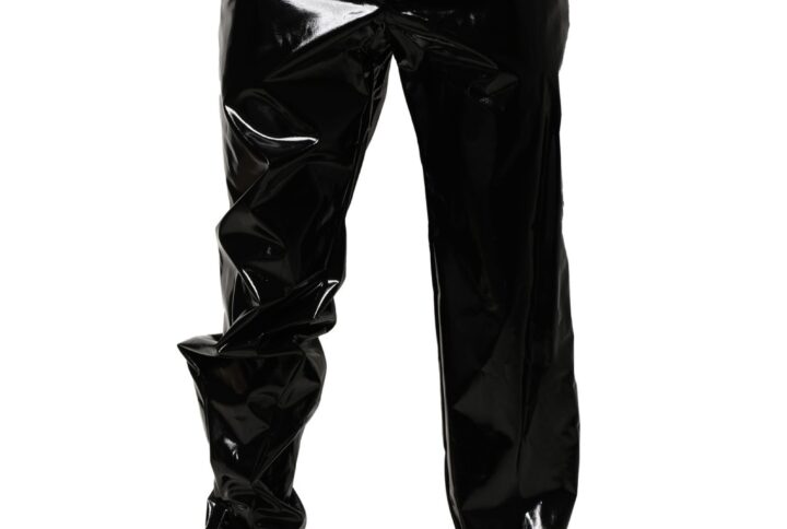 Black Nylon Straight Men Pants