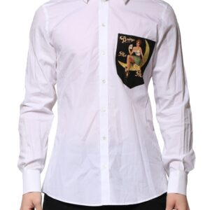 White MARTINI Long Sleeves Men Formal Shirt