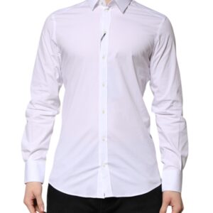 White Cotton GOLD Long Sleeves Formal Shirt