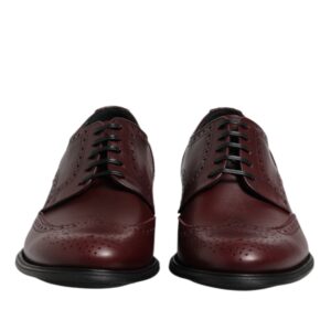 Brown Leather Lace Up Derby Dress Shoes