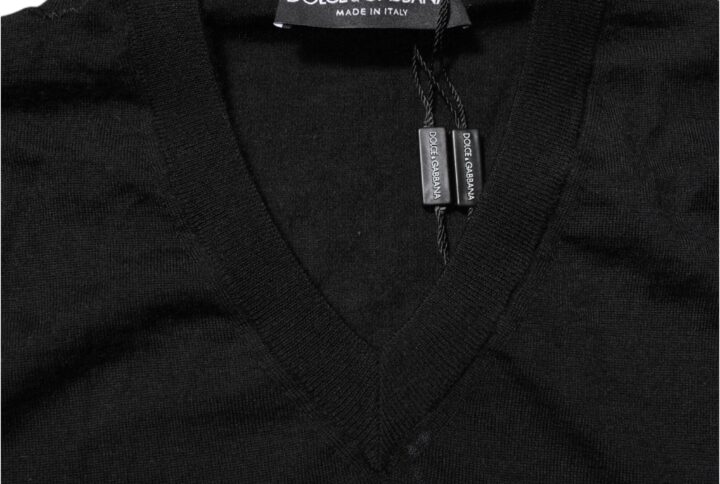 Dark Gray Embroidered Logo Pullover Sweater