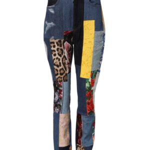Multicolor Patchwork Skinny Denim Jeans