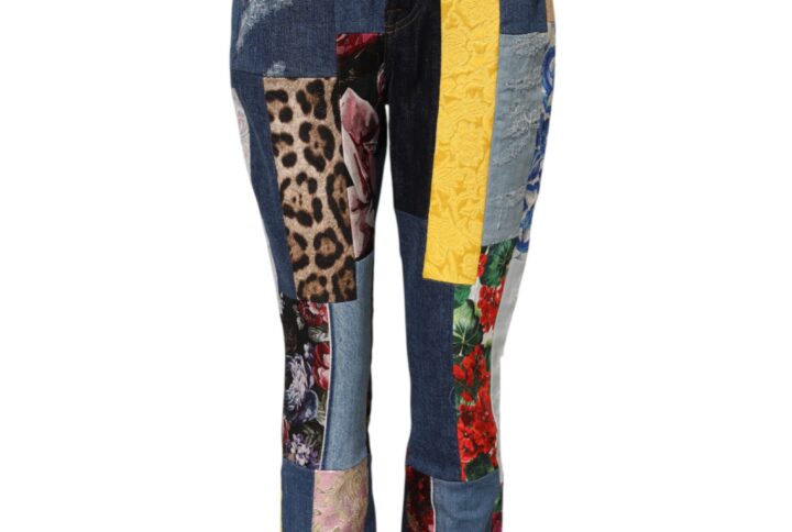 Multicolor Patchwork Skinny Denim Jeans