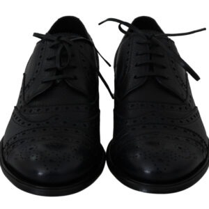 Blue Leather Wingtip Oxford Dress Shoes - Jag Couture London