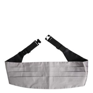 Gray Men 100% Silk Belt Wide Waist Cummerbund