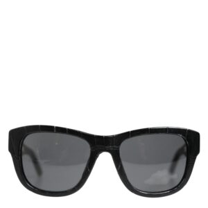 Black Leather Frame DG4177 Tinted Lens Sunglasses