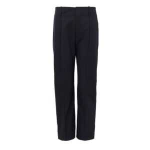 Navy Blue Cotton Casual Pants