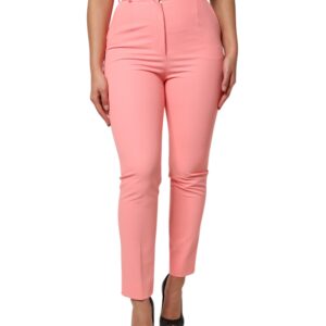 Pink High Waist Dress Tapered Pants