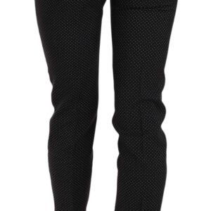 Polka Dot Slim Capri Trousers Tapered Pants - Jag Couture London