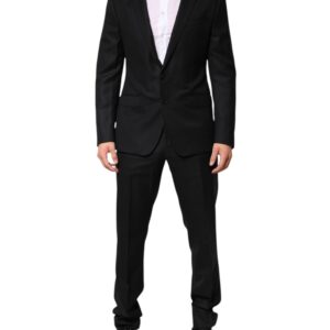 Dark Gray Jacquard Single Breasted 2 Piece Suit