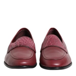 Burgundy Leather Formal Slip On Shoes