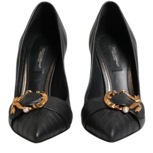 Black Devotion Leather Heels Pumps Shoes