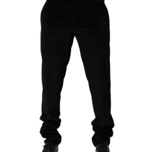 Black Cotton Men Dress Formal Trouser Pants