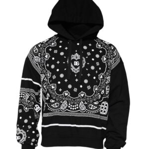 Black Bandana Hooded Men Sweatshirt Sweater