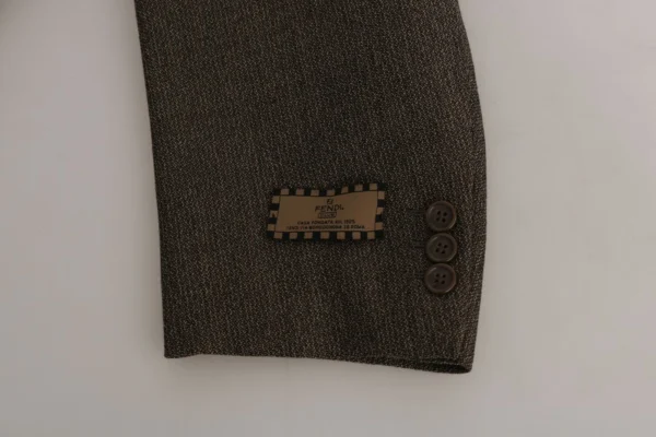 Brown Single Breasted Wool Suit