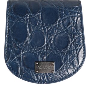 Blue Exotic Skin Coin Condom Case Holder Pocket Wallet