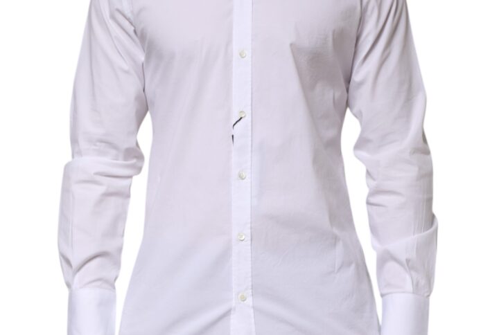 White Cotton GOLD Long Sleeves Formal Men Shirt