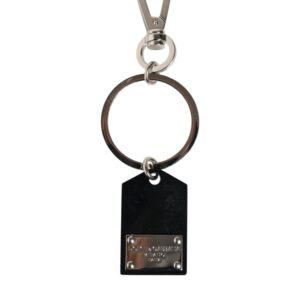 Black Sint Glass Plaque DG Logo Metal PlateKeychain Keyring