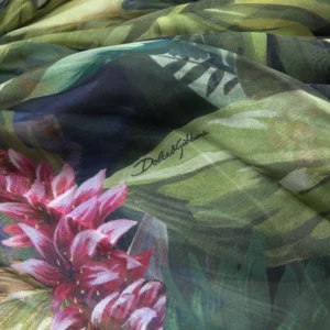 Multicolor Silk Jungle Print Women Maxi Dress