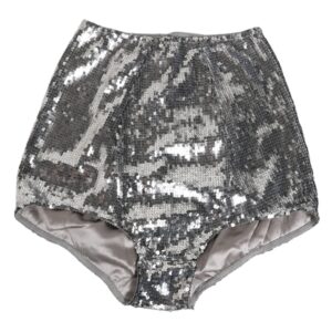 Silver Nylon Sequined Slip Girdle Panty Underwear