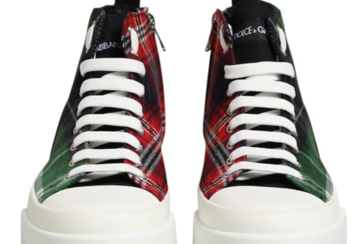 Multicolor Cotton High Top Men Sneakers Shoes