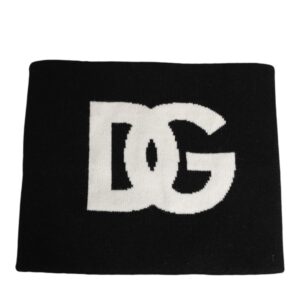 Black D&G Logo Cashmere Knitted Men One Size Scarf
