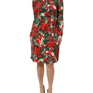 Multicolor Floral Short Portofino Dress