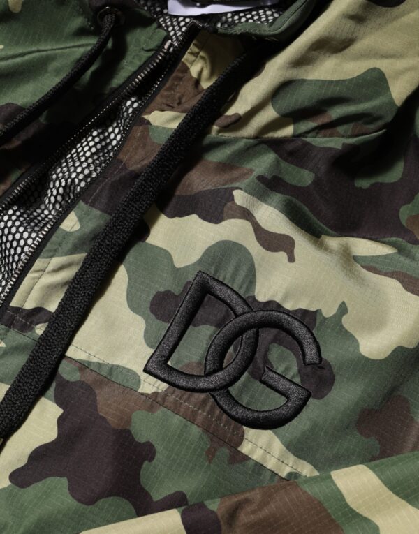 Green Camouflage Hooded Sweatshirt Jacket