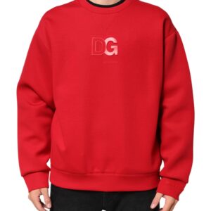 Red DG Logo Crew Neck Men Sweatshirt Sweater