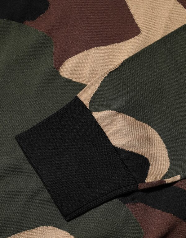 Multicolor Camouflage Crew Neck Men Pullover Sweater