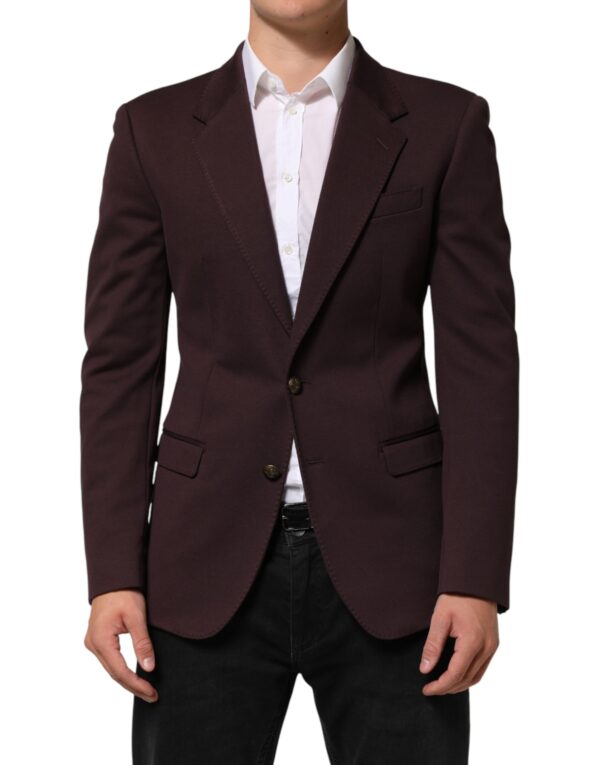 Maroon Cotton 2 Buttons Suit Jacket Blazer