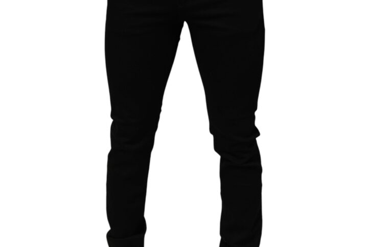 Black Cotton Stretch Slim Fit Men Denim Jeans