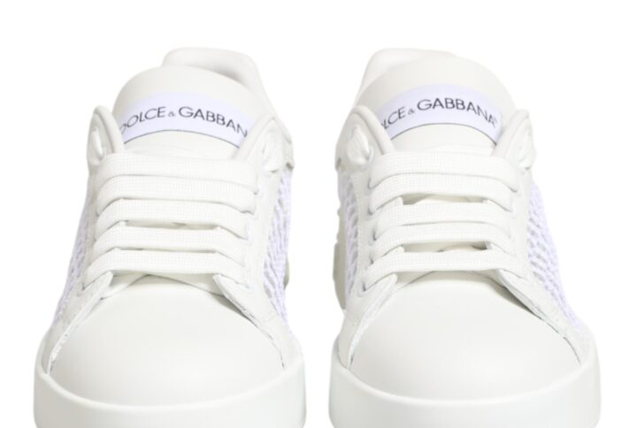 White Mesh Inserts Low Top Sneakers Shoes
