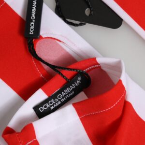 Red White Nylon Fingerless Wrist Length Gloves