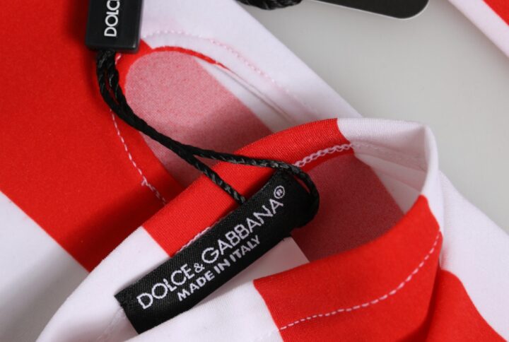 Red White Nylon Fingerless Wrist Length Gloves