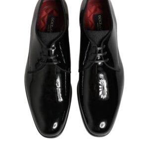 Black Calfskin Leather Derby Dress Shoes