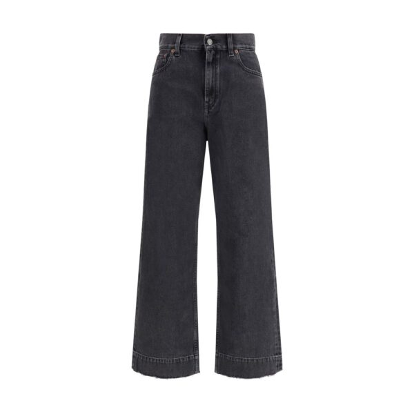 Black Cotton High-Waisted Jean
