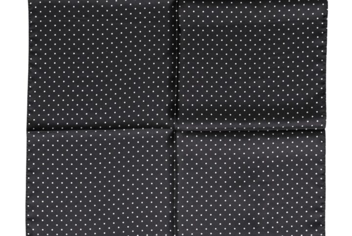 Black Polka Dot Silk Square Foulard Scarf