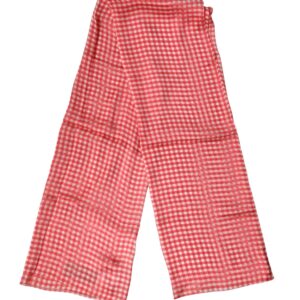 Red Checkered Silk Neck Wrap Shawl Scarf