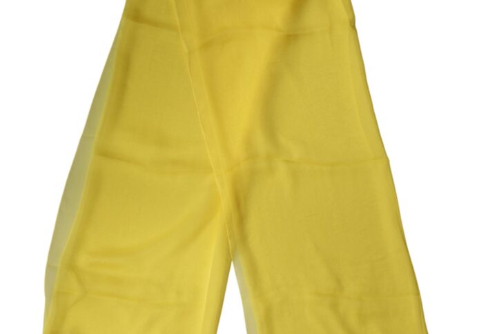 Yellow Silk Stole Neck Wrap Shawl Men 200cm x 130cm Scarf