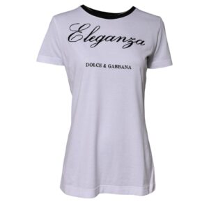 White Eleganza Cotton Crew Neck Tee T-shirt