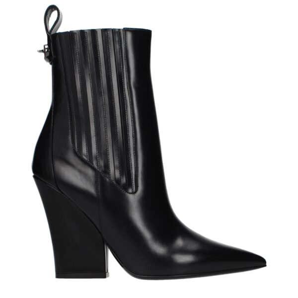 Black Leather Ankle Boots