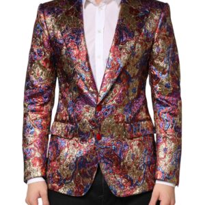 Multicolor Jacquard Single Breasted Blazer